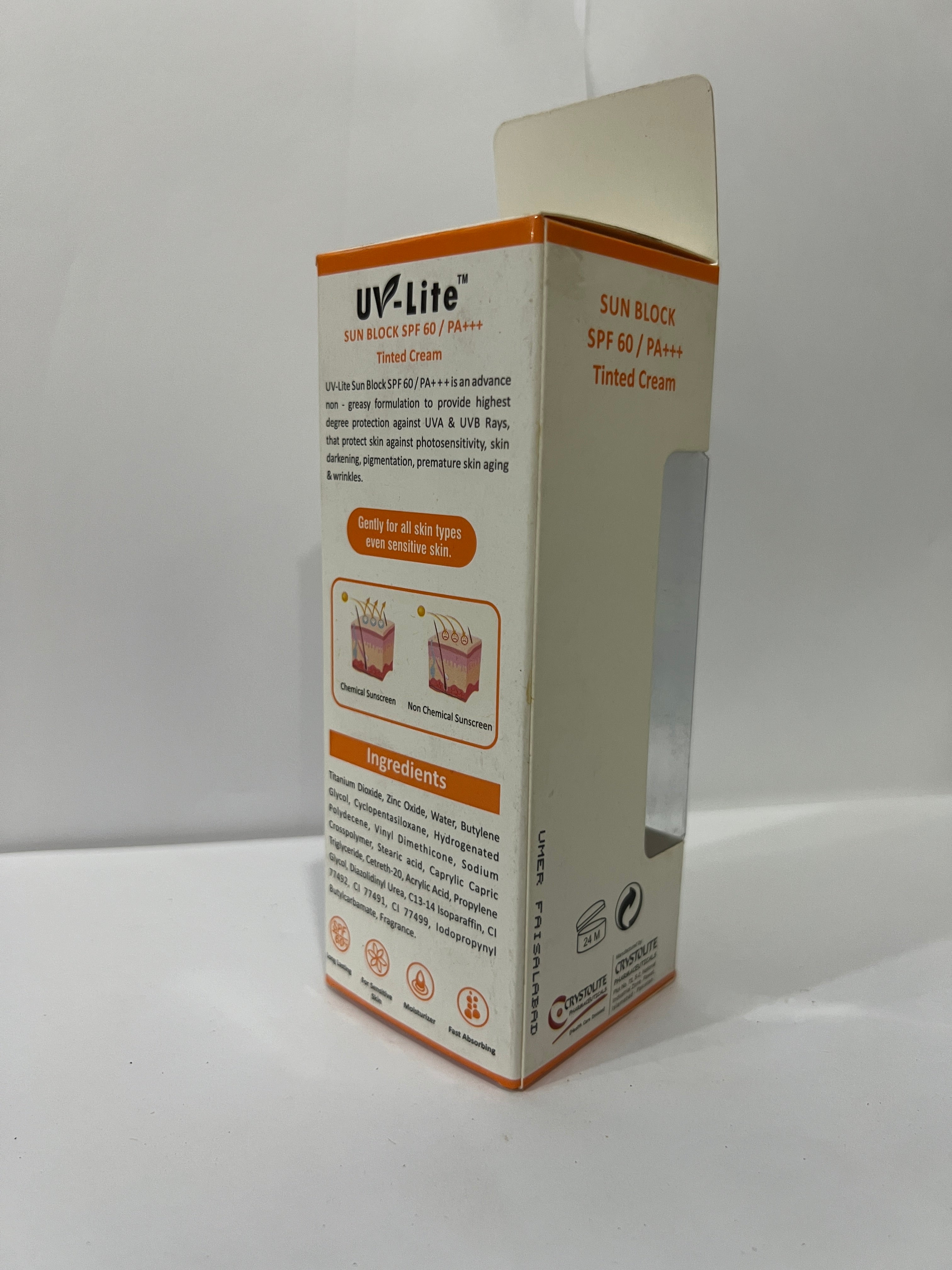 UV-Lite Tinted Cream Sun Block SPF 60 -Light