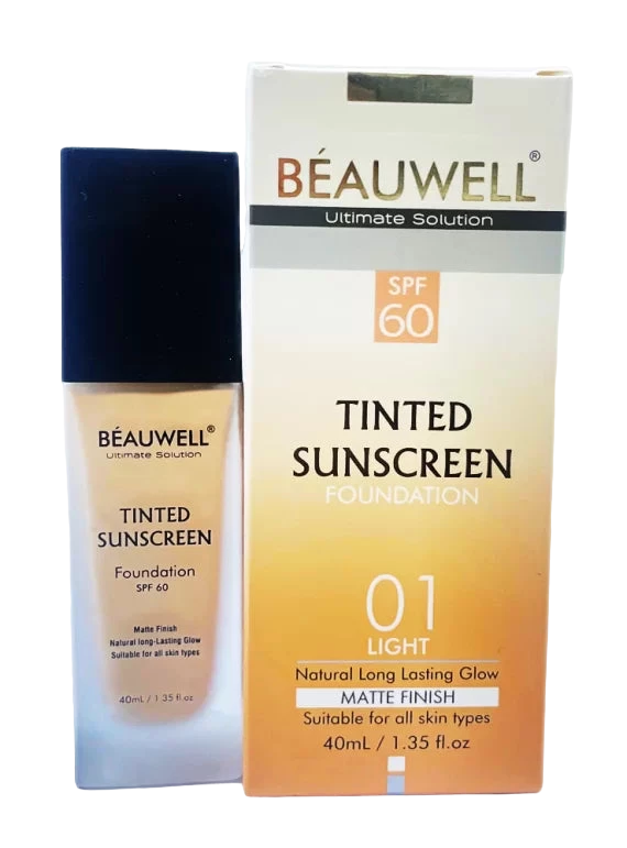 BEAUWELL TINTED SUNSCREEN FOUNDATION SPF60/PA +++
