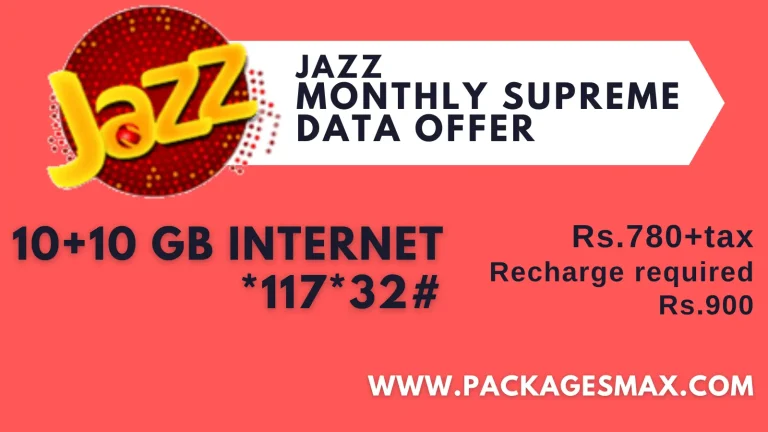 JAZZ Monthly Supreme Internet Bundle *117*32#