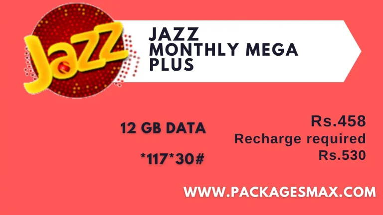Jazz Monthly Mega Plus *117*30# – 30 Days Internet package