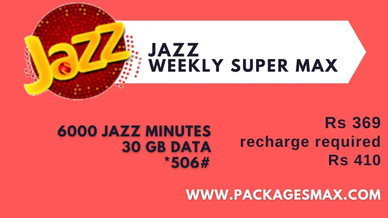 Jazz Weekly Super Max *506# – 7 Days Internet and Youtube Package