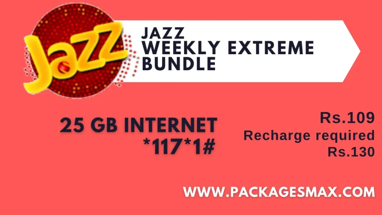 Jazz Weekly Internet Package *117*1# – Weekly Extreme Bundle