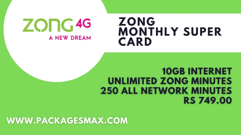Zong Monthly Super Card 749 – Code & Details