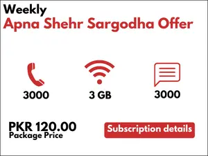 Jazz Apna Shehr Weekly Internet Offer *627# – Sargodha And Bhalwal Package