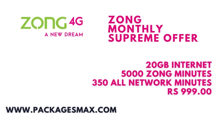 Zong Monthly Supreme Offer *3030# – Code & Details
